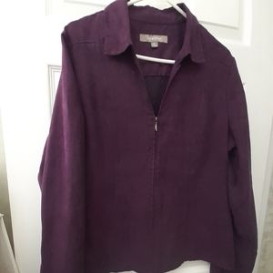 Croft and Barrow Purple Suede Shirt/Jacket Sz XL